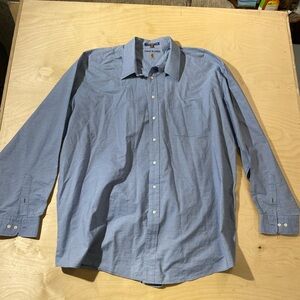 Tommy Hilfiger Blue Button-Up Shirt Size 18 37/38 Tall (IE)